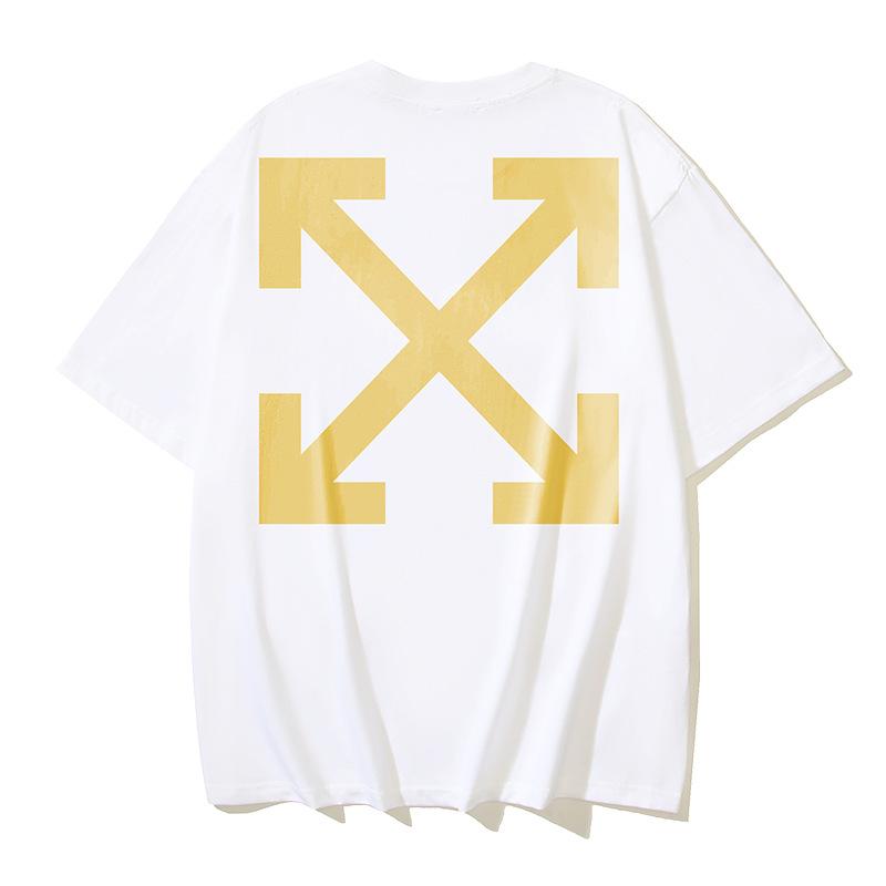 Off-White 2026 Summer New Angel Caravaggio Arrow Printed Short Sleeved T-shirt for Men and Women