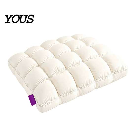 Luxury Hotel Style Pillows Mellow Puff Cooling Cloud Pillow, Ice?Silk Quilted Grid Bed Soft Quilting Pillow Inserts Support for Side & Back