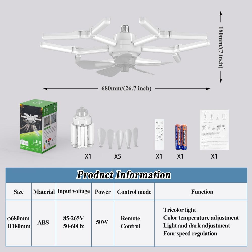 

2 in 1 Ceiling Fan Light Remote Control Electric Cordless Fan Modern Ceiling Fan Office Ceiling Fan Light