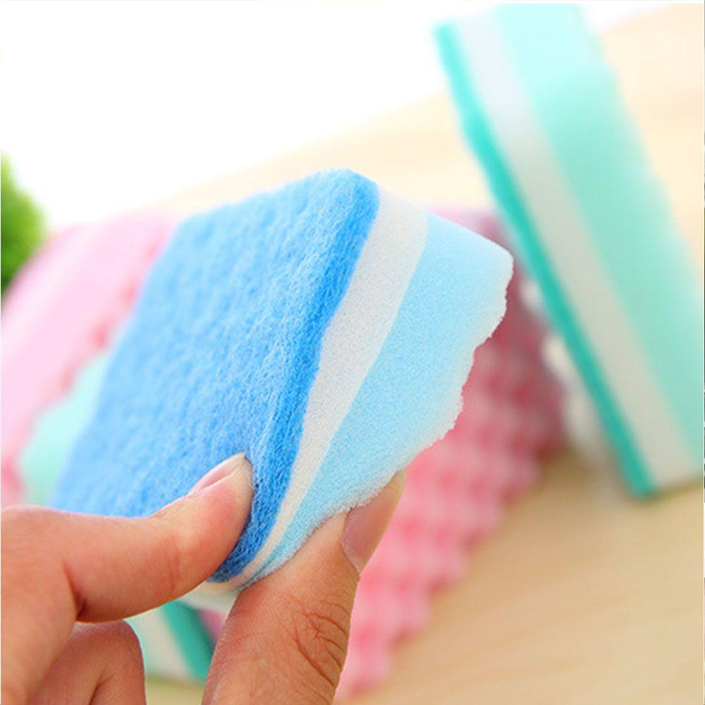 Color Random Lovely 5 Piece/Pack Home Essential Kitchen Cleaning Tool Wave Sponge Washing Sponge