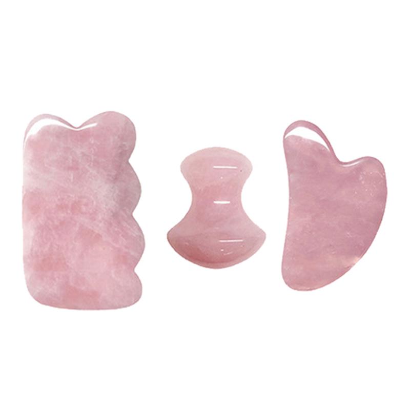 Rose Quartz Gouache Scraper For Face Natural Jade Stone Pink Quartz Gua Sha Scraping Board Acupuncture Health Massage Face Lift