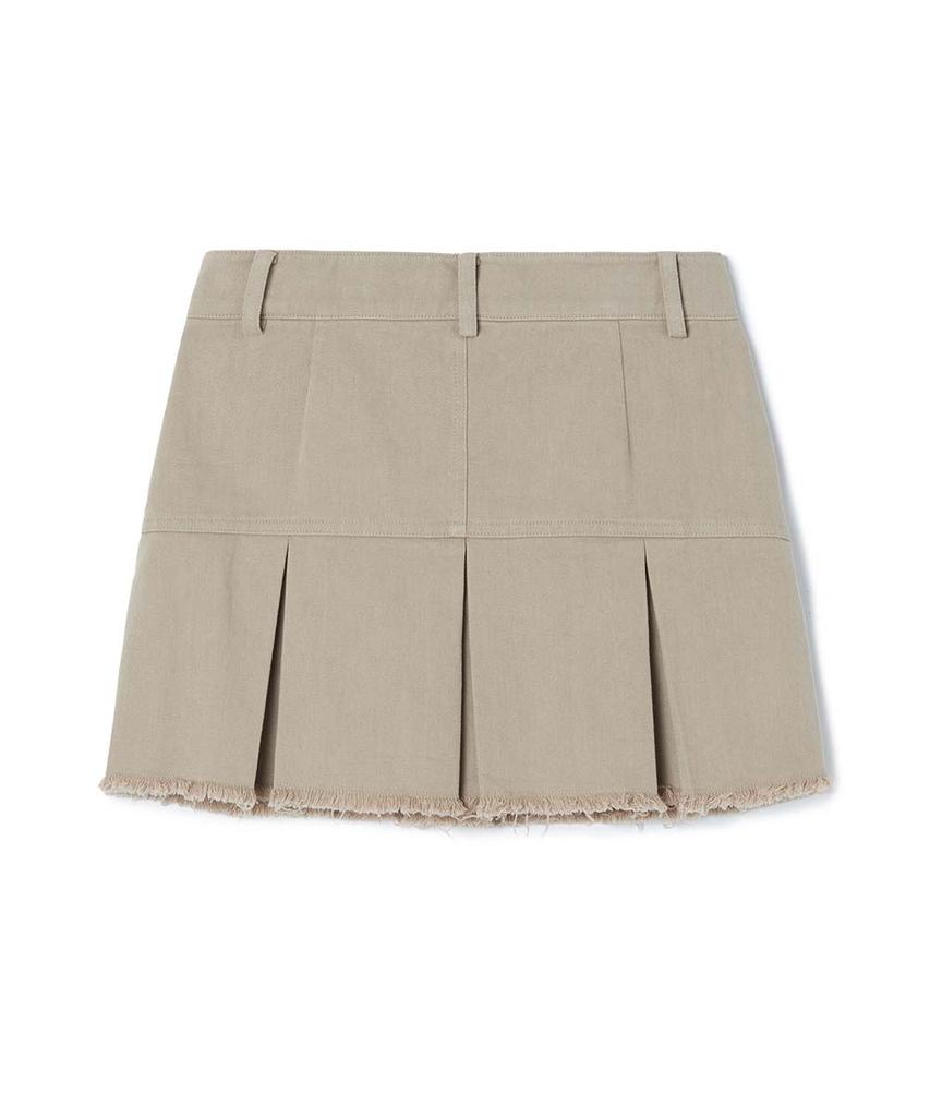 MOONSUN Essential_Mss Pleats Mini Skirt [Beige]