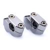 2X Silver Billet Aluminum 7/8" 22mm Motorcycle Mount Extension Handlebar Risers