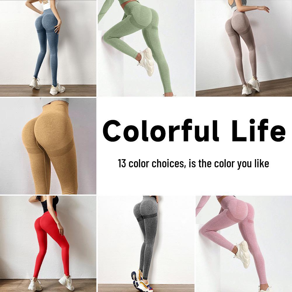 Peach Seamless High-Waist Butt-Lifting Yoga Leggings for Women
