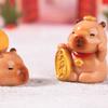 Miniature Capybara Figurines Set of 7 Tiny Resins Animals Statues for New Year or Birthday Decoration Attracting Wealth