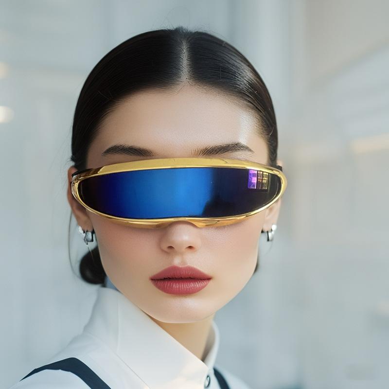 Futuristic Mirrored Sunglasses Alien Eyewear Stylish Halloween Party Costume Accessories Funny Dress Up Props