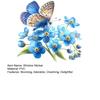 Pegatina de Ventana de Vidrio Flor Nomeolvides Mariposa Azul Flores Adhesivo de Ventana Calcomanía de PVC Estática Extraíble para Baño Cocina Decoración del Hogar