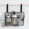 Über der Schranktür Organizer Wandmontage Aufbewahrungskorb Hängender Gitterkorb Badezimmer Küche Vorratskammer Halter Regal Metall