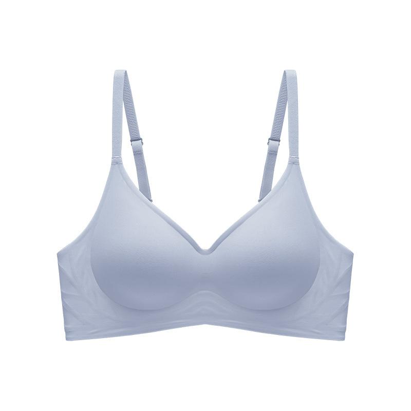 Summer underwear, women's thin collection, sub-breasts, seamless bra, large chest, small adjustment type, anti-sagging soft support bra