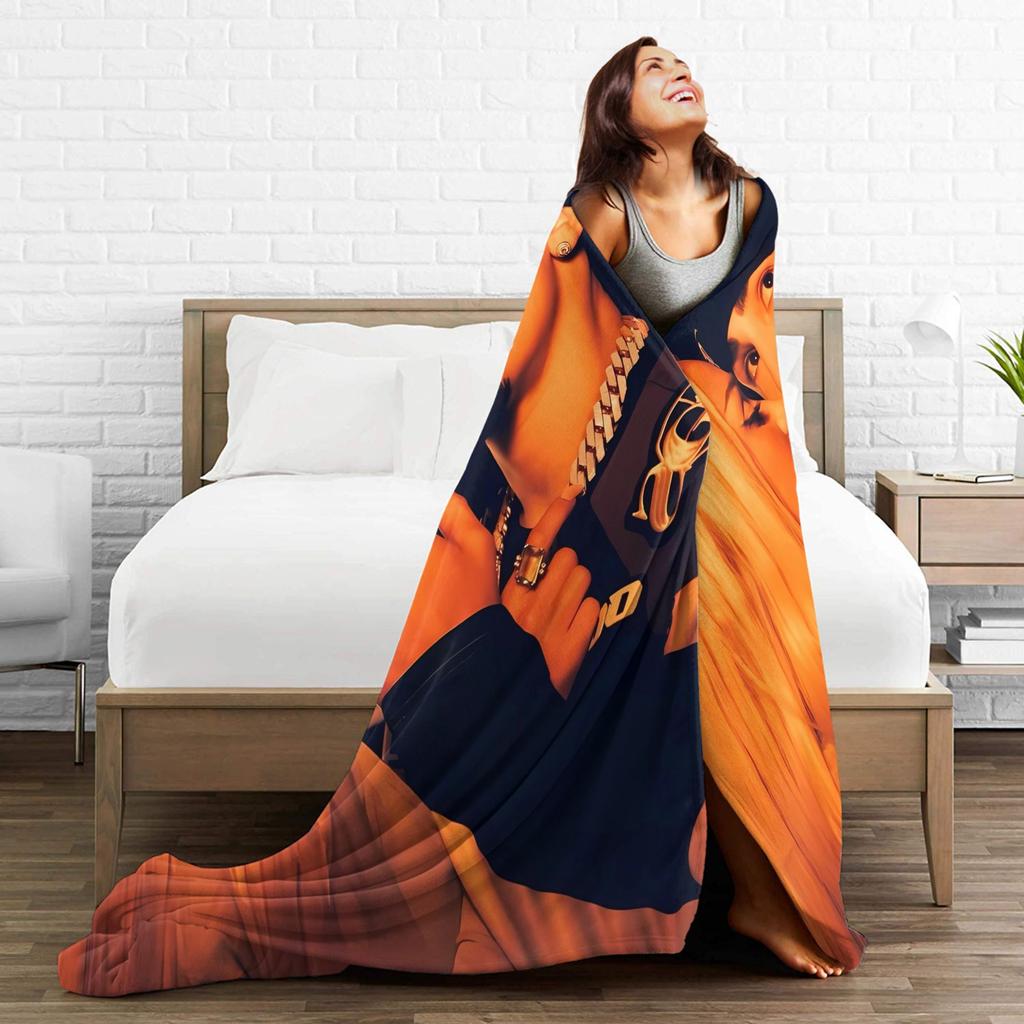 Bad Gyal Omar Courtz Flannel Blanket Winter Warm Throw Blanket for Kids Couch Chair Funny Bedspread Sofa Bed Cover