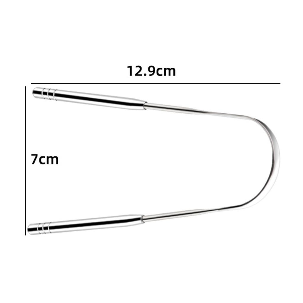 2PCS Stainless Steel Tongue Scraper Oral Tongue Cleaner with Metal Storage Box Mouth Tongue