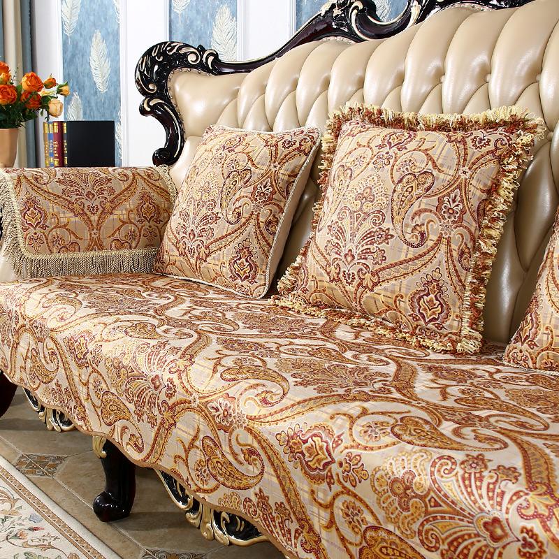 Jacquard Fabric Sofa Cover European Luxury Chenille Non-slip Slipcover Living Room Decoration All-season Sofa Towel Home Decor