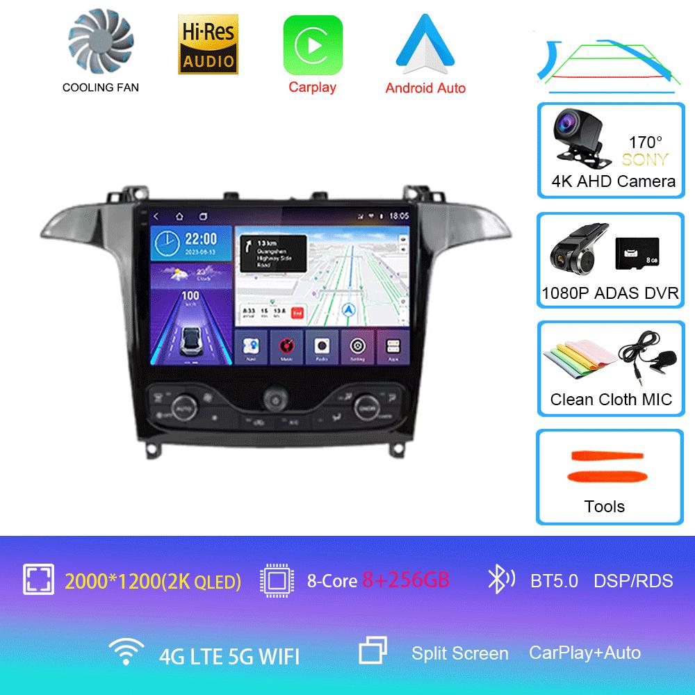 Android 14 Video Player For Ford S Max S-MAX 2006 - 2015 For Ford Galaxy 2014 Car Radio Car Multimedia GPS Radio Navigation DVD