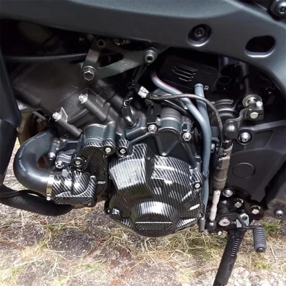 Carbon Fiber Style Engine Cover Protection Fit For Yamaha Mt-09 Fz-09 Xsr900 2021-2023
