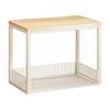 Open WireMesh Storage Rack with Raised Sides Versatile Metal Frame WoodWoodenLook