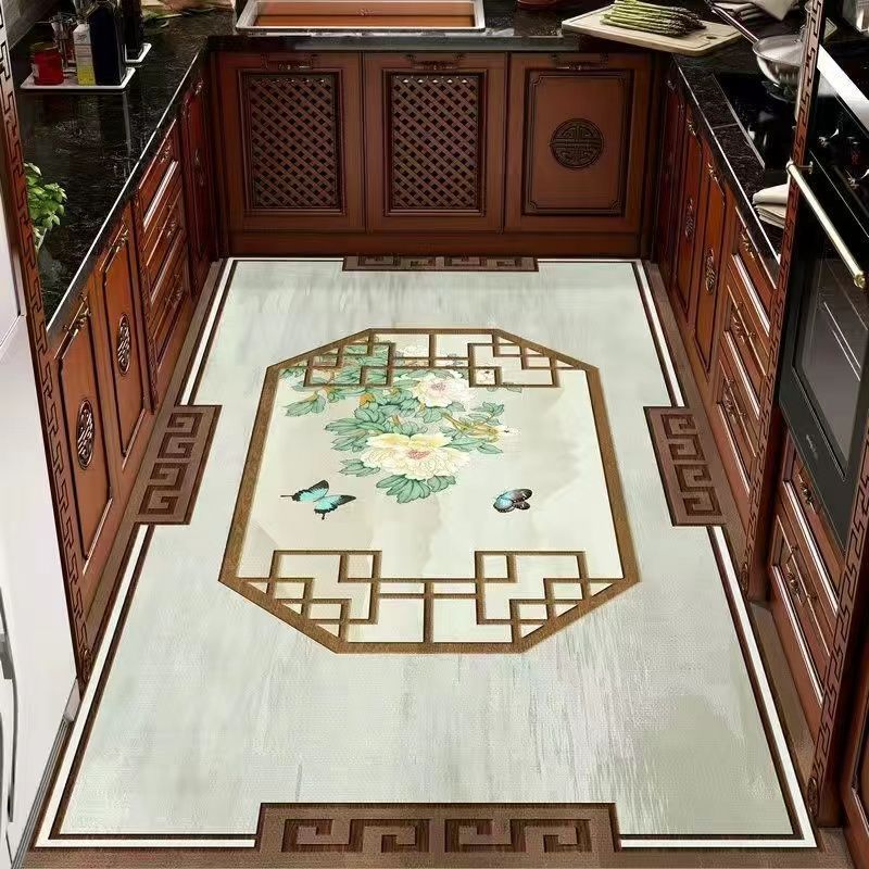 Diatomaceous earth kitchen floor mat: oil-proof, non-slip, water-absorbent, wipeable, stain-resistant, and quick-drying