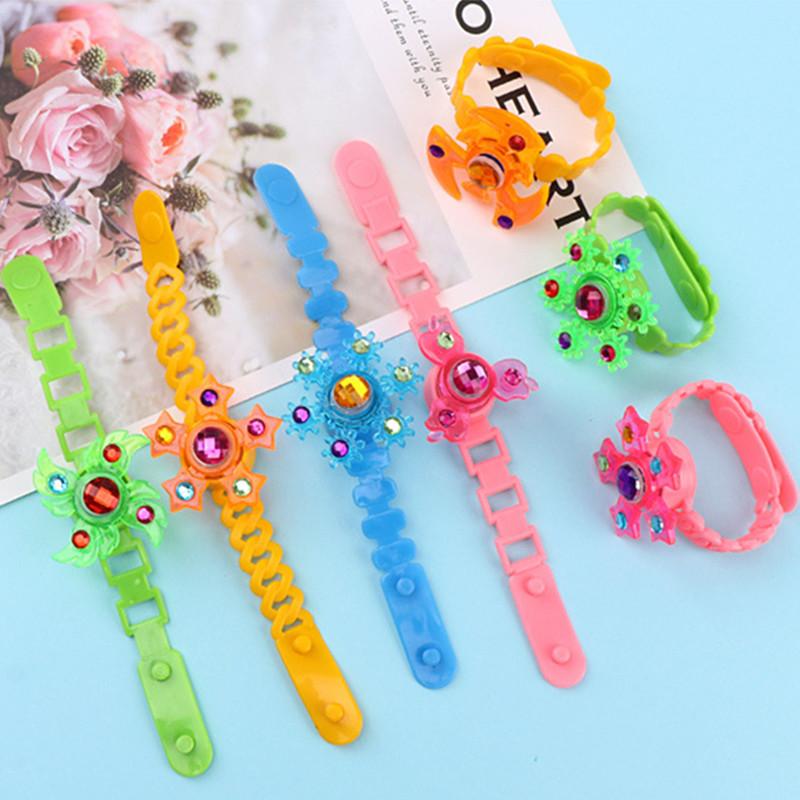 Luminous Wrist Band Manual Rotating Soft Flash Gyro Bracelet LED Cartoon Lights Glow In christmas