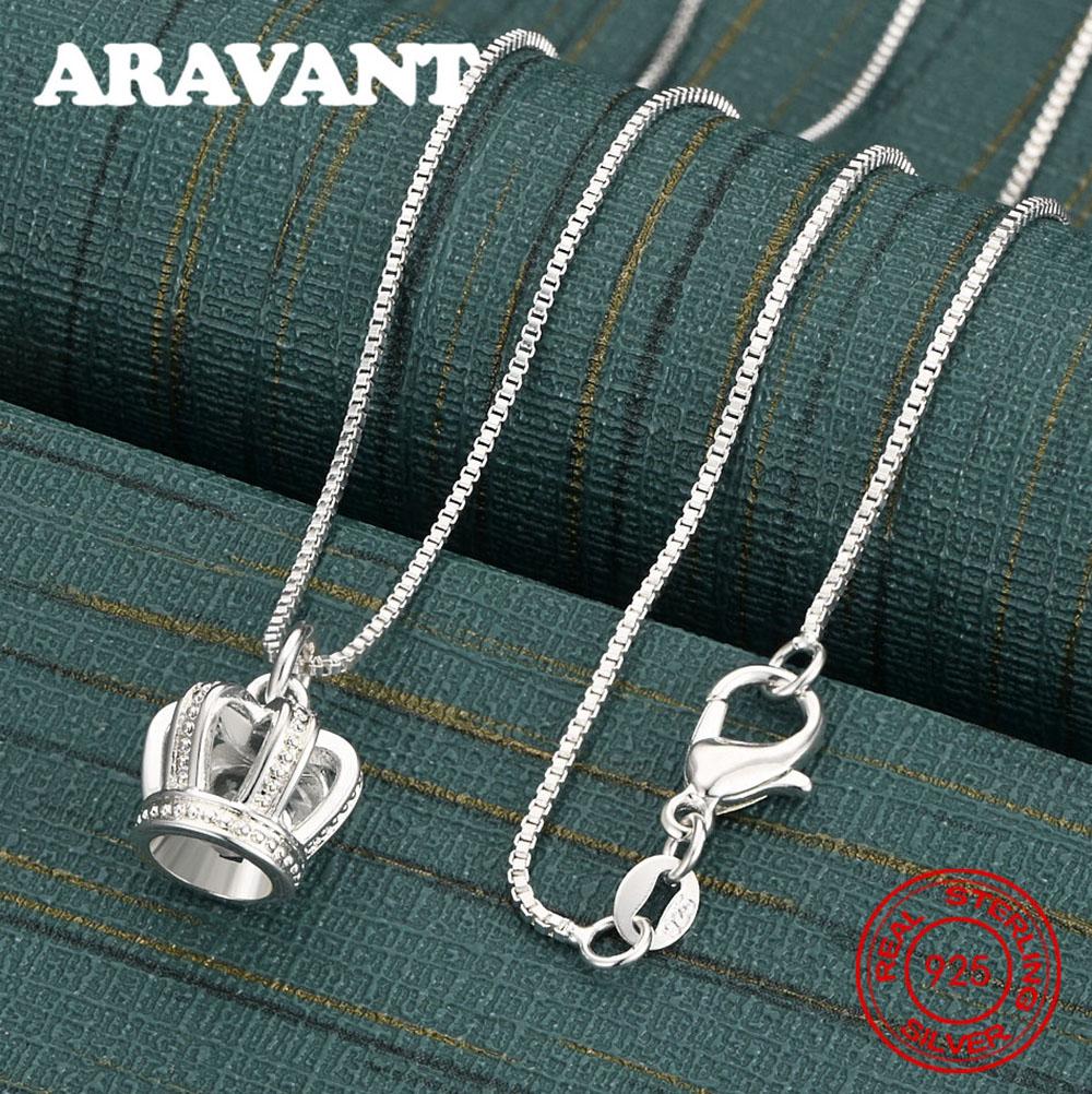 Copper Zircon Crown Pendant Necklace Small Fresh Design Women'S Engagement Jewelry