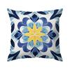 Home Decor Exquisite Blue-Yellow Floral Pattern Pillow Covers Pattern Cushion Cover Suitable for Sofa Bedroom Car Pillow Cover