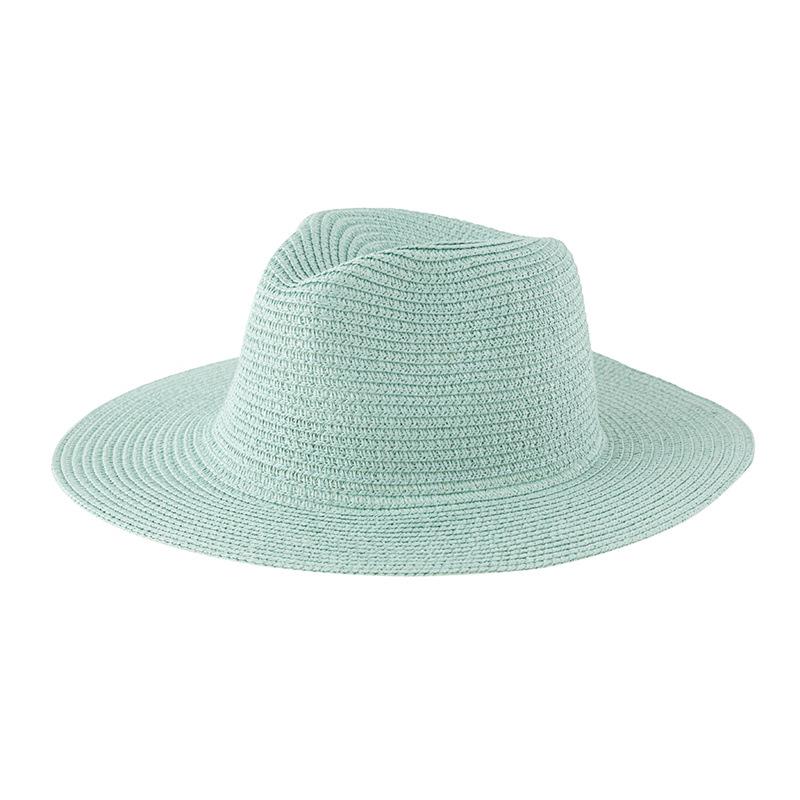 Women's Jazz Straw Hat with Wide Brim - European & American Style Panama Sunshade Fedora