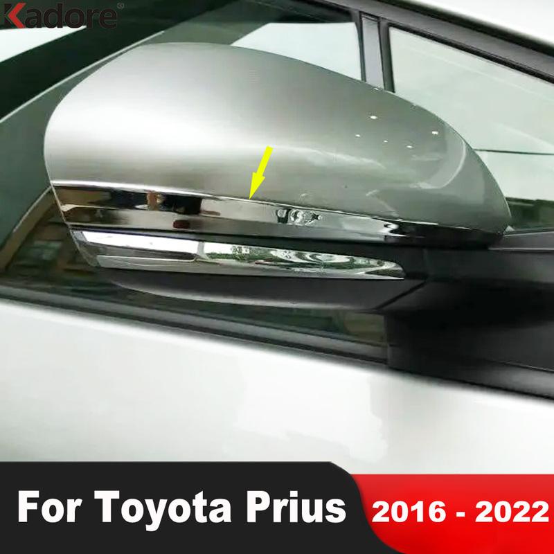 For Toyota Prius 2016 2017 2018     Chrome Side Door Rearview Mirror Strip Cover Trim Car Accessories