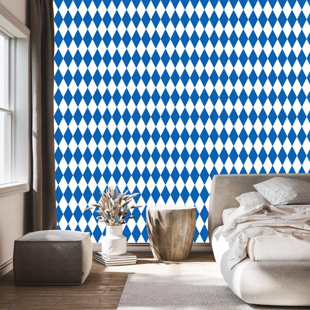 Harlequin Diamonds Wallpaper Blue for Living Room and Bedroom 50x1000