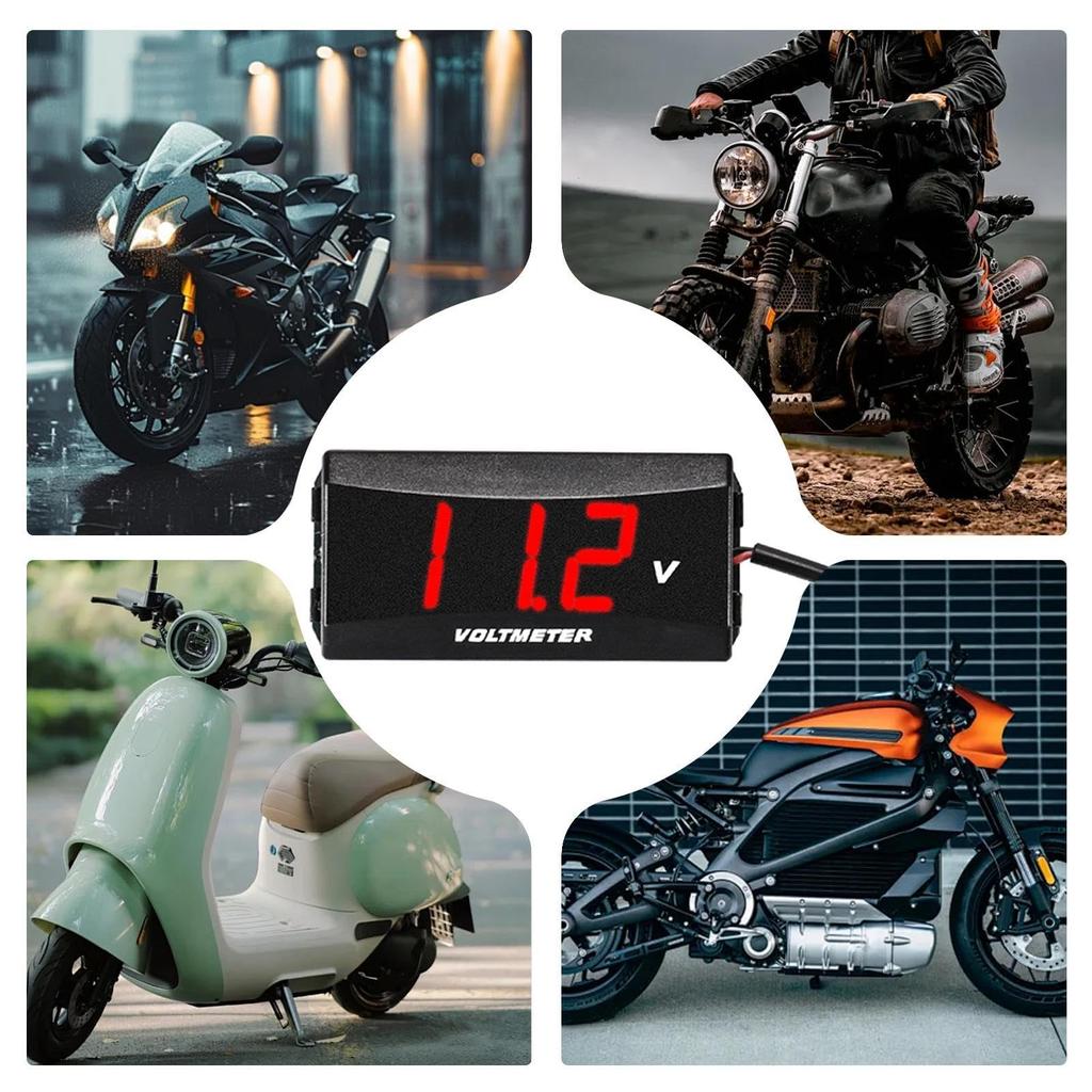 Digitales Voltmeter, Auto-Monitor, Wasserdichtes Messgerät LED-Anzeige Voltmeter - Praktisch