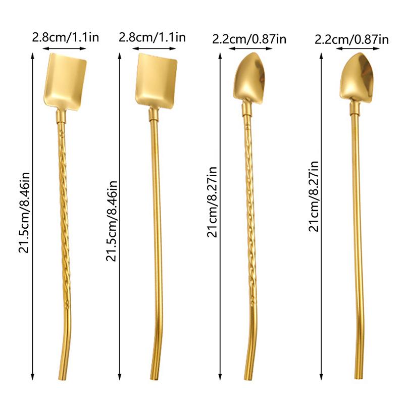 2In1Drinking Straws Spoon Creative Stainless Steel Reusable Drinking Straw