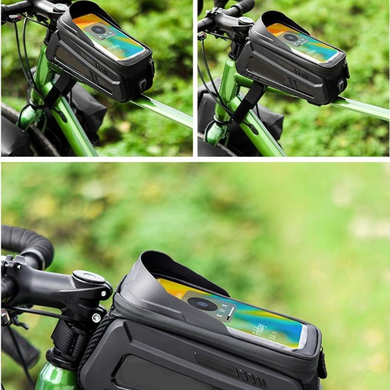 Water Resistant Shockproof Cycling Phone Holder Transparent Touch Panel Top Tube Bike Bag for Easy Access While Riding