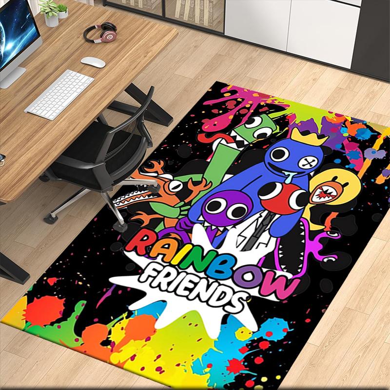 Rainbow Friends Printed Carpet, for Office Chair Living Room Bedroom Kitchen Room Decor Gifts.