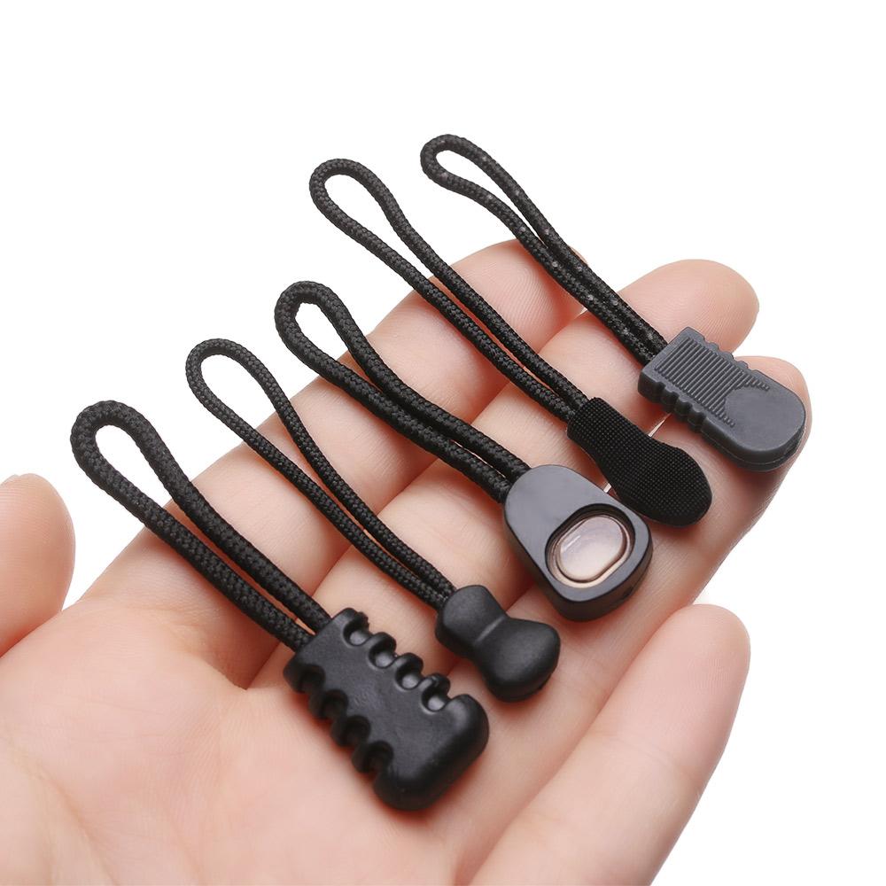 5Pcs Zipper Pull Puller End Fit Rope Tag Fixer Zip Cord Tab Replacement Clip Broken Buckle Bag Suitcase Tent Backpack Accessory