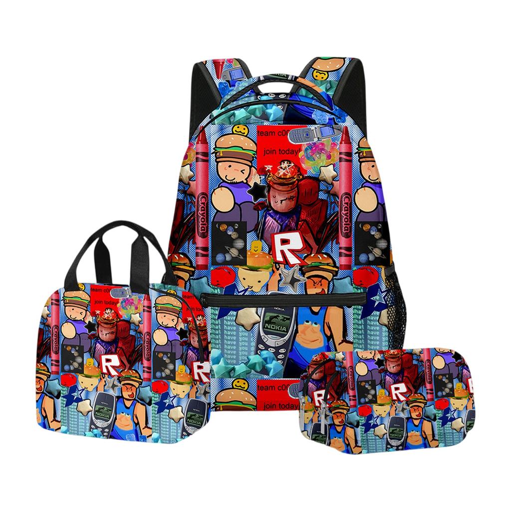 Cartoon Printing Casual Shoulder Bag Junior High School Students Large Capacity Backpacks