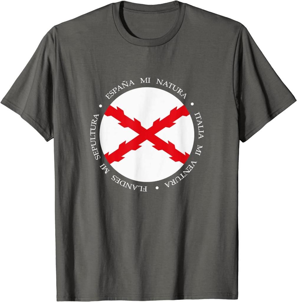 Bandera De Los Tercios De España Con Su Lema Para Flandes Men T-Shirt Short Sleeve Casual 100% Cotton O-Neck Shirt