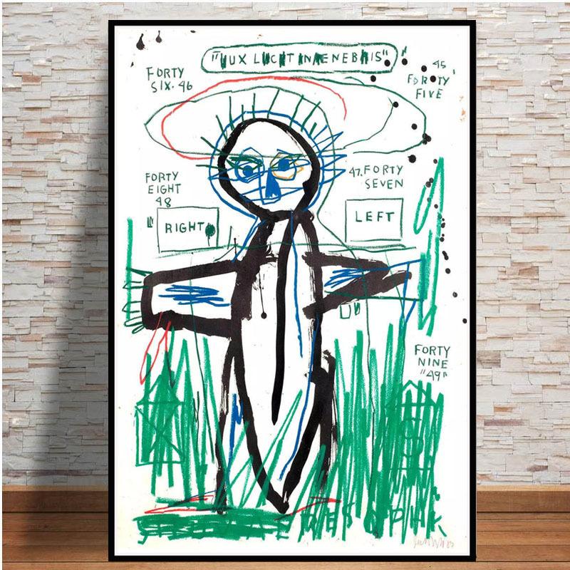 Affischer och tryck Jean Michel Graffiti Modern Konstnär Dukmålning Bilder på väggen Abstrakt konst Dekorativ heminredning