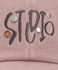 Eondeokeonteulolseutyudio Studded Logo Ball Cap Ball Cap / Jewel Stud / Batik Pink