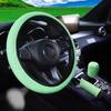 3-piece Massage Mesh Cloth Breathable Car Without Inner Ring Steering Wheel Cover Handbrake Cover Handle Cover 14.5-15INCH