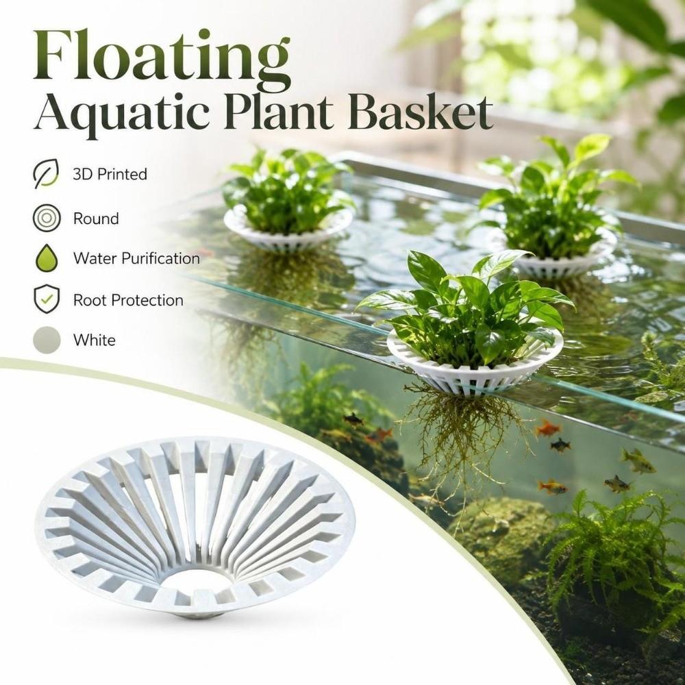 3D Printed Floating Colonization Basket Round Hydroponic Planting Basket Aquatic Environment