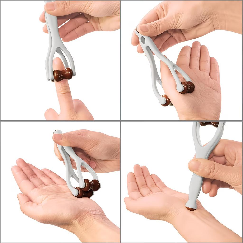 1/3 peças Rolo Massageador de Dedos de Madeira Maciça com Rolos 360° Design de Clipe Massageador de Dedos Bastão de Acupressão para Alívio de Meridianos da Mão