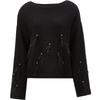 2025 Spring Rhinestone Boat Neck Knit Sweater