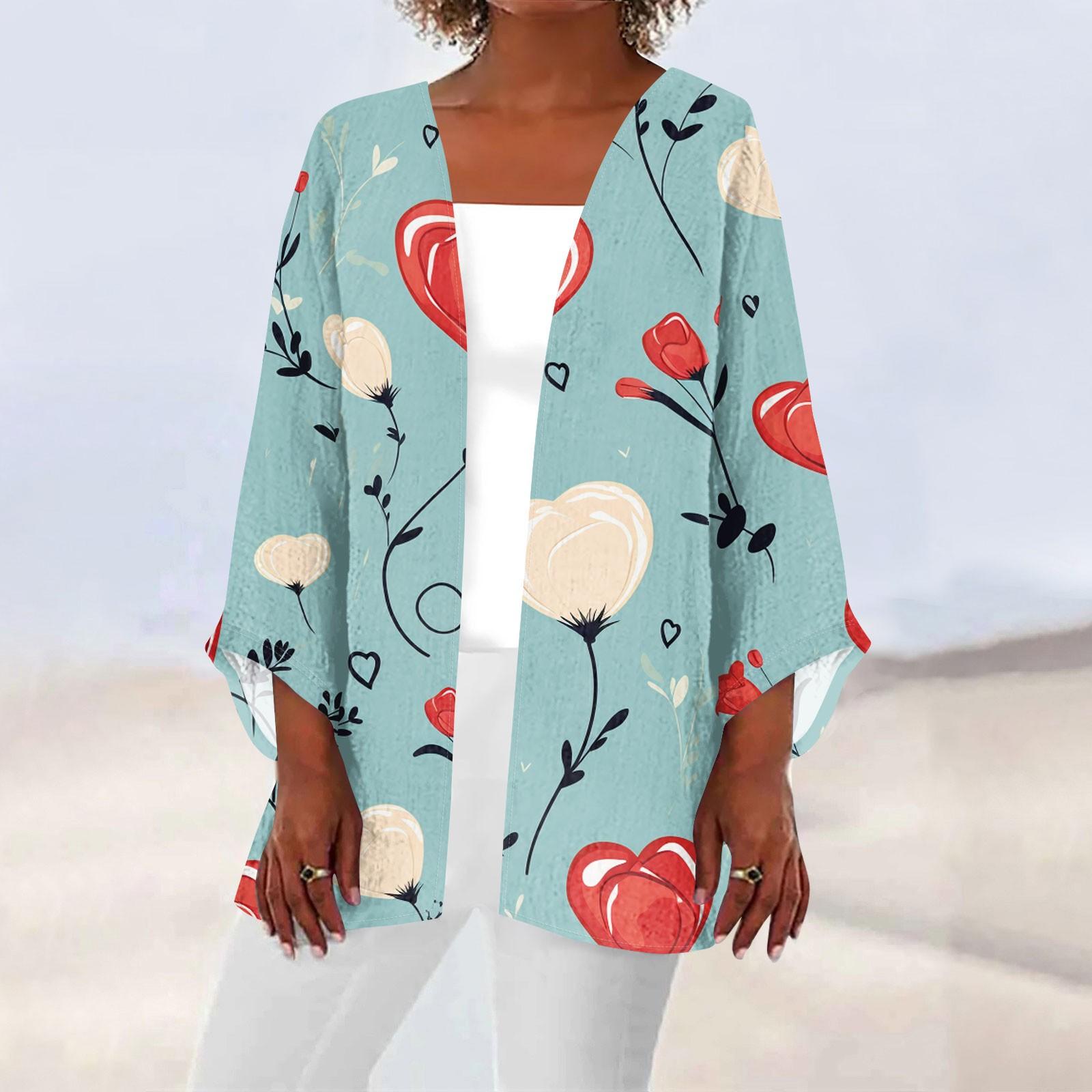 

Женская повседневная и модная легкая куртка средней длины с принтом ко Дню святого Валентина, кардиган XXXL