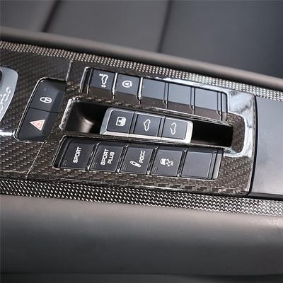 For Porsche 911 718 2012-2019 Dry Carbon Fiber Central Control Mode Switch Button Panel Trim Sticker Car Replacement Accessories