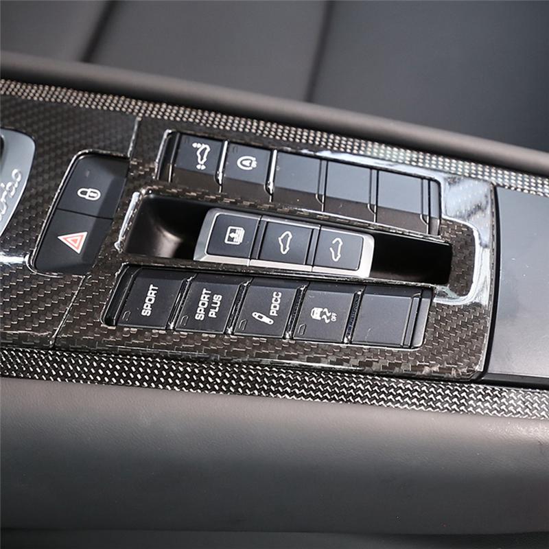 For Porsche 911 718 2012-2019 Dry Carbon Fiber Central Control Mode Switch Button Panel Trim Sticker Car Replacement Accessories