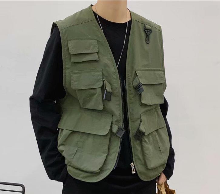 Men's Tactical Multi-Pocket Vest - Spring/Autumn Streetwear Hip Hop Sleeveless Jacket