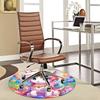 1pc Rainbow Unicorn Round Carpet Anime Design Chair Mat, Non Slip Rug for Office & Home Decor