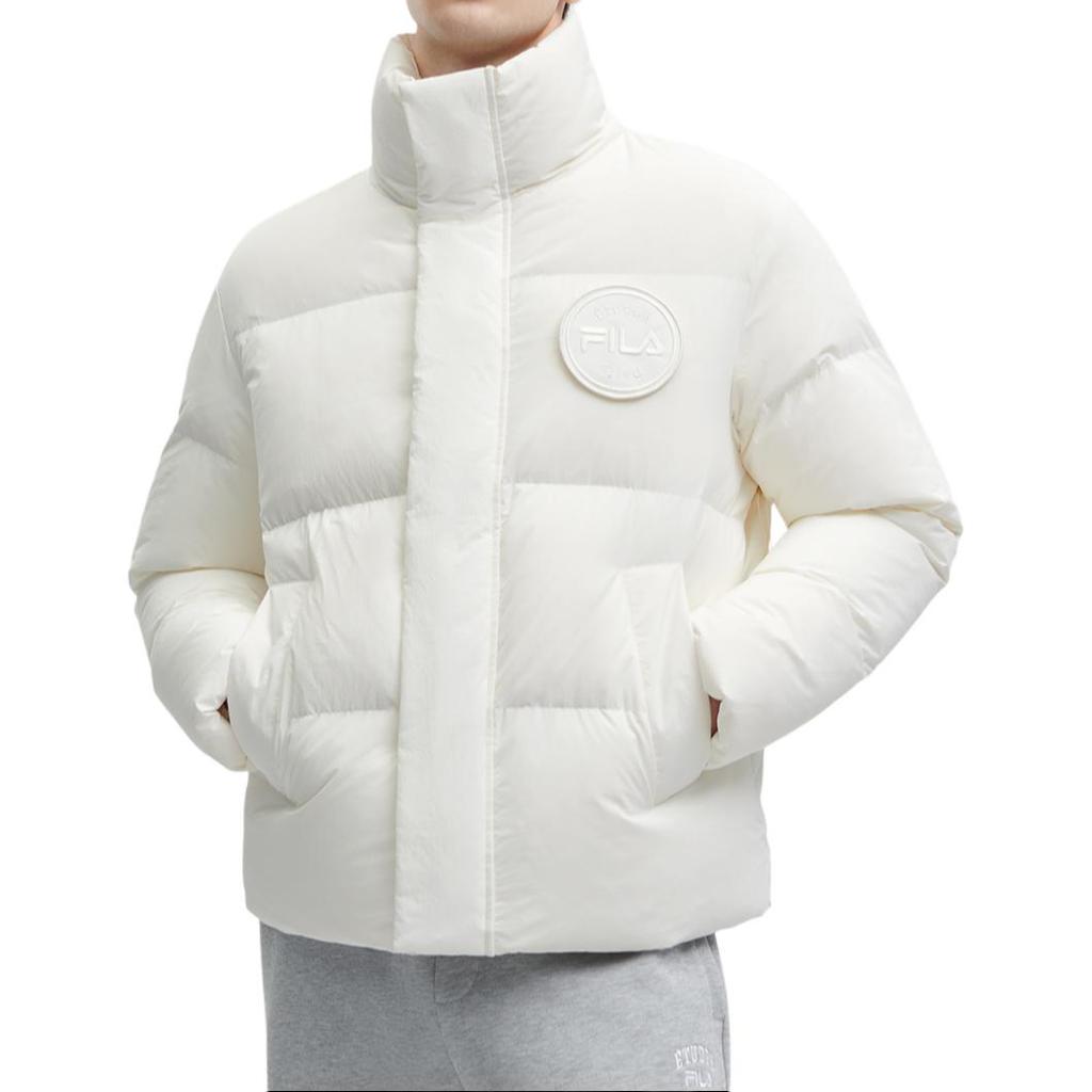 Fila X Études Collaborazione Moda Minimalista Calda Giacca Piumino con Collo Rialzato Capo Esterno Unisex Cocco-Bianco F11U346901F-IV