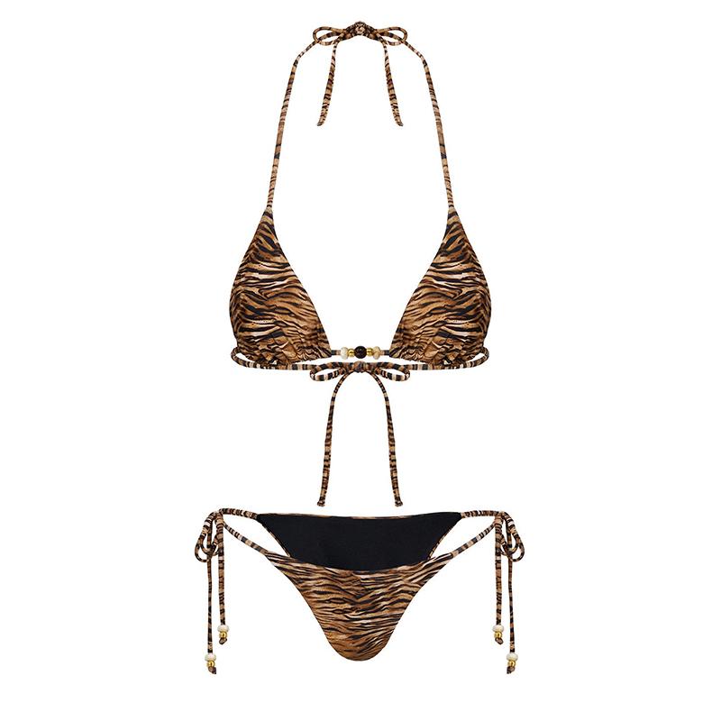 Bikini Costume da Bagno Leopardo Fasciatura Abbigliamento da Bagno Sexy Tuta Intera Costumi da Bagno a Vita Alta Costume da Bagno Triangolo Estate Biquini