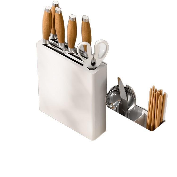 Wall-Mounted Magnetic Kitchen Storage Rack & Knife Holder Set