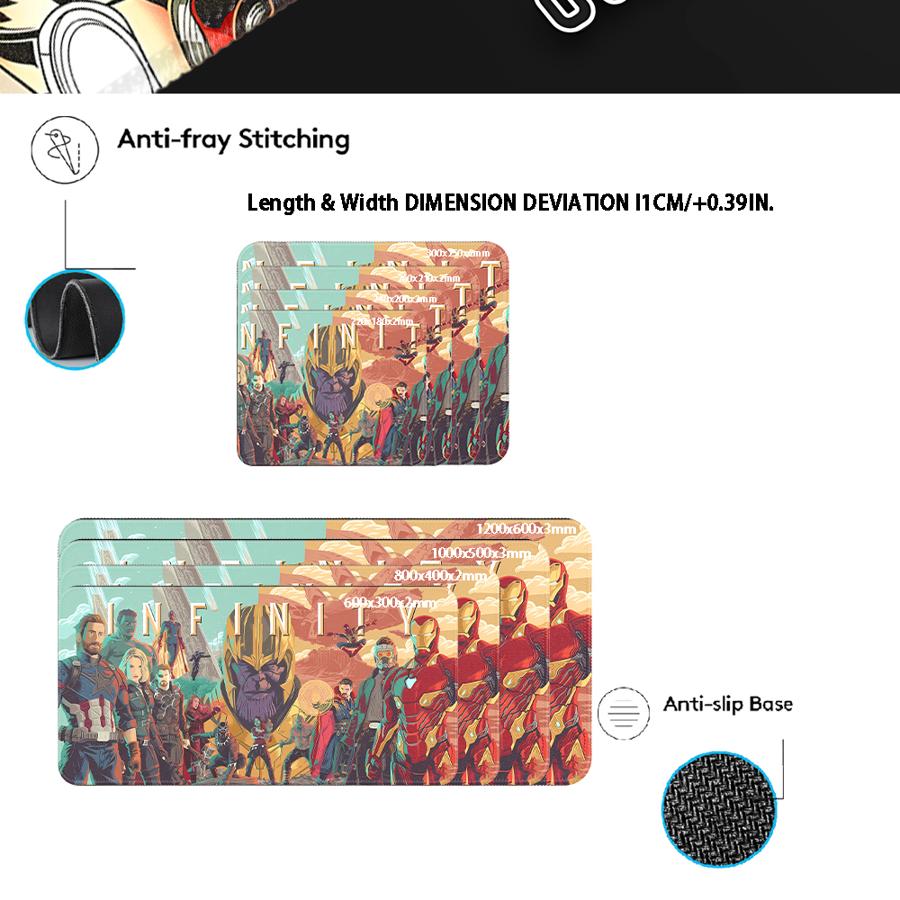 Marvel Family Anti Slip Mouse Pad Game Console Pad Desk Accessories Keyboard Mouse Pad Office Pad Computer Laptop Pad
