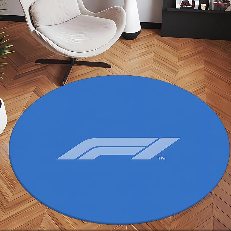 Formula 1 (14) Round Office Rug Decorative Floor Rug for Office Bedroom Living Room and Home Space