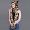 Warm Winter Cap 3 in1 Plush Hooded Windproof Animal Hat  Unisex